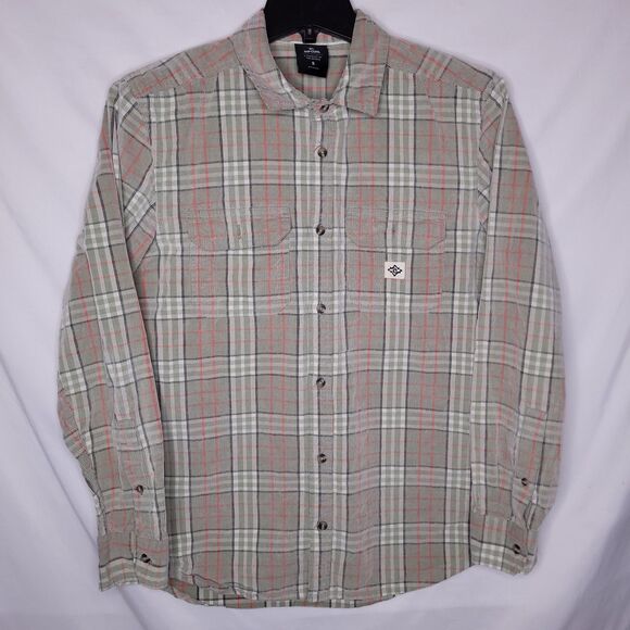Ripcurl Corduroy Shirt Mens Small Plaid Green, Red - Picture 2 of 10